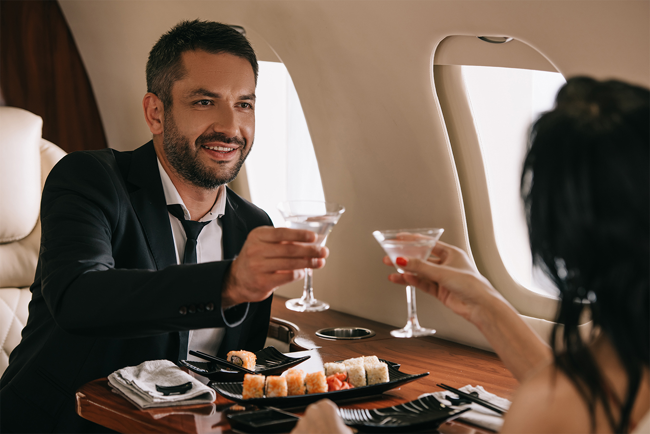 business aviation couple private jet